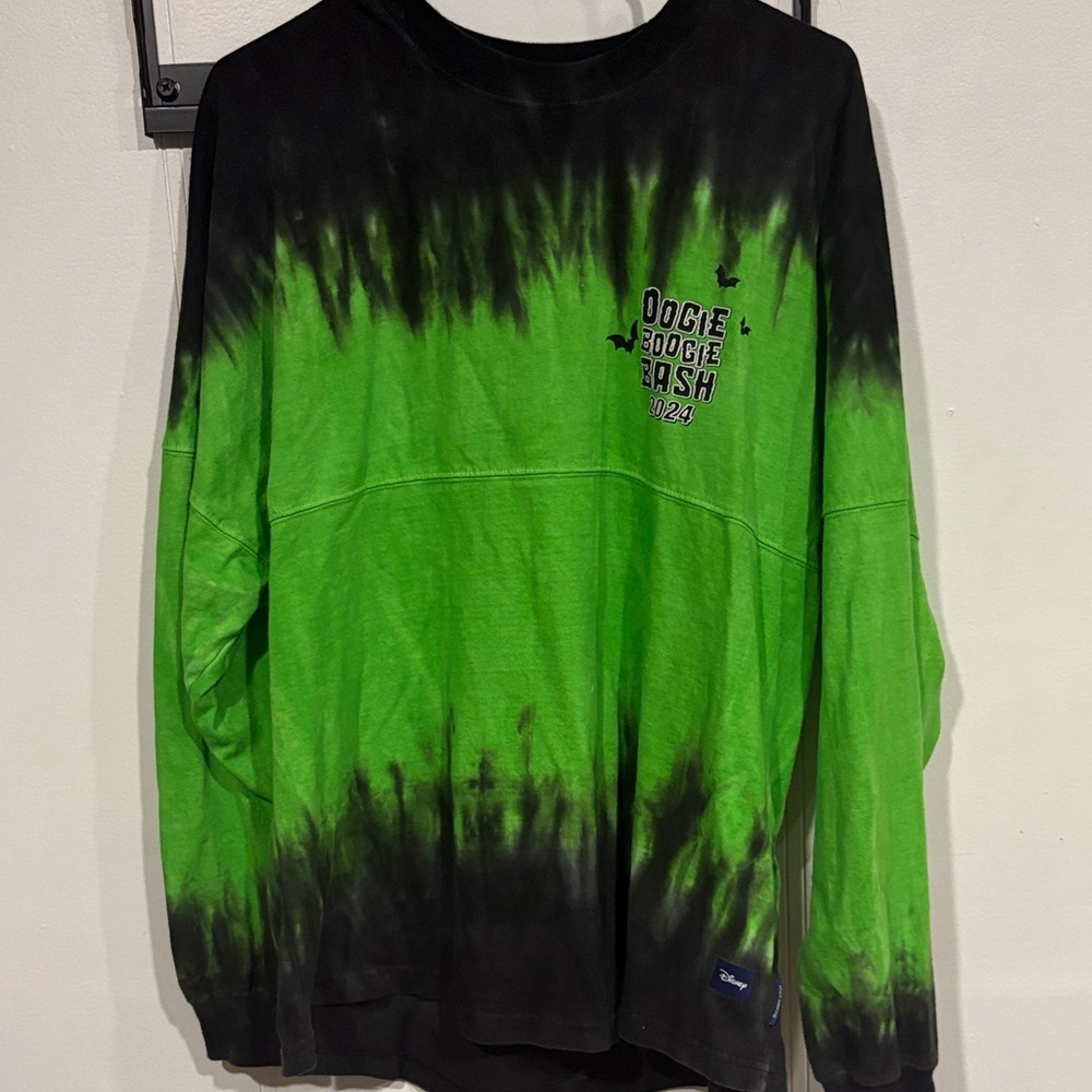 Disney Oogie Boogie Green and Black Tie-Dye Crewneck Sweater